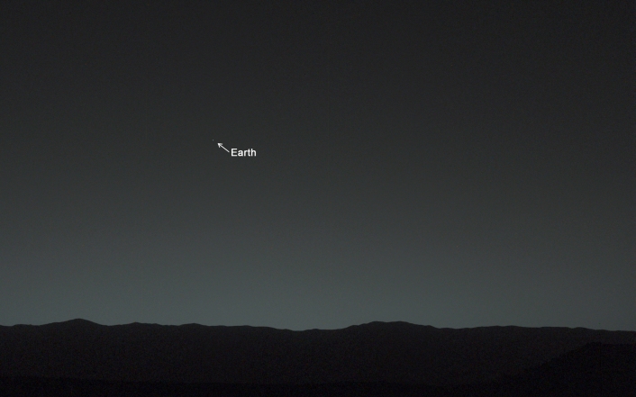 NASA's Curiosity rover snaps a picture of Earth from Mars. Source: http://www.jpl.nasa.gov/spaceimages/details.php?id=PIA17936